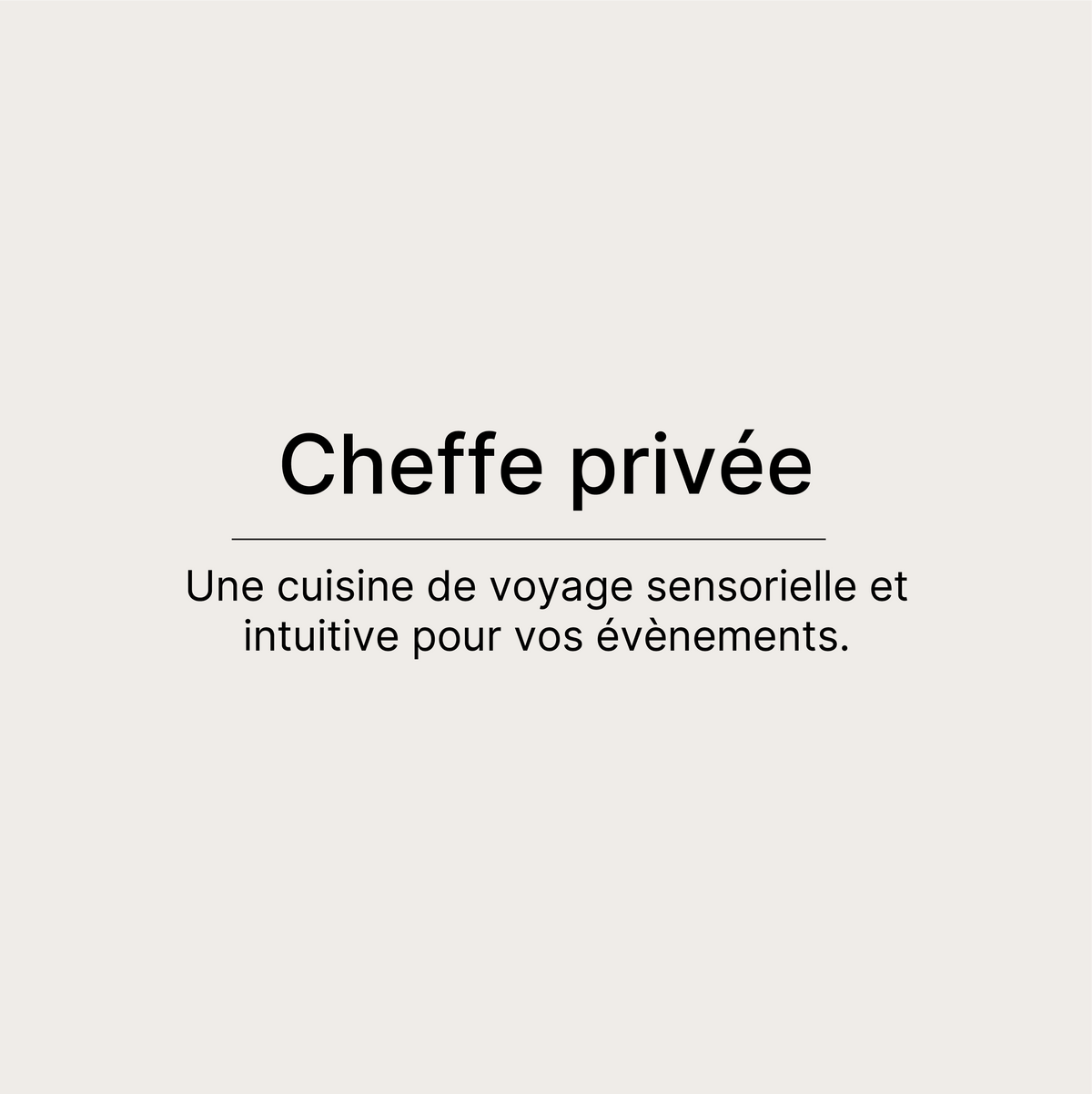 Cheffe privée